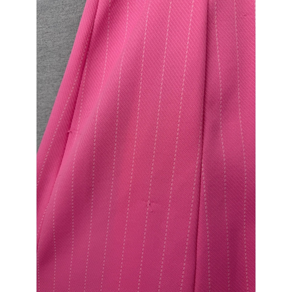 Vintage Pink Pinstripe Mod Shirt Dress White Collar Contrast Mini Retro 60s 70s - Picture 7 of 9